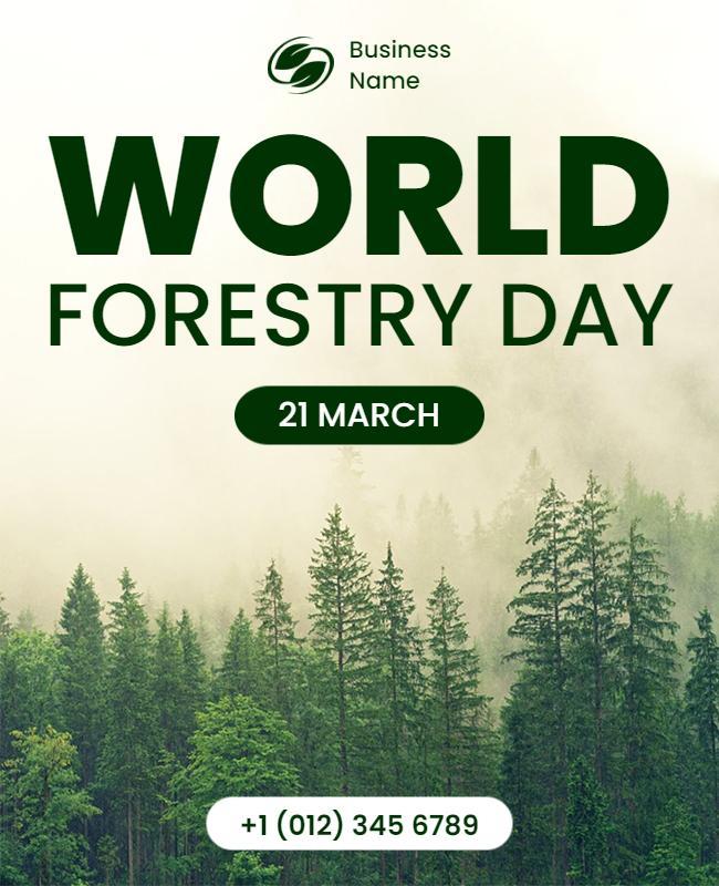 Nature-Themed World Forestry Day Awareness Poster Template