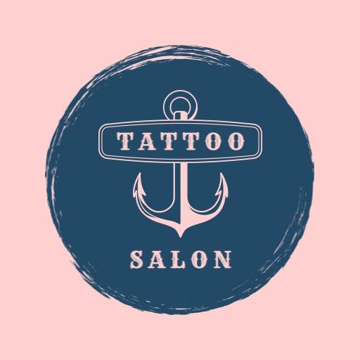 Nautical Anchor Design with Vintage Tattoo Studio Logo Template