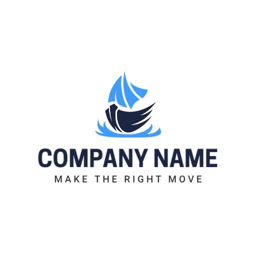 Nautical Blue and White Design Symbolizing Transportation Services Logo Template
