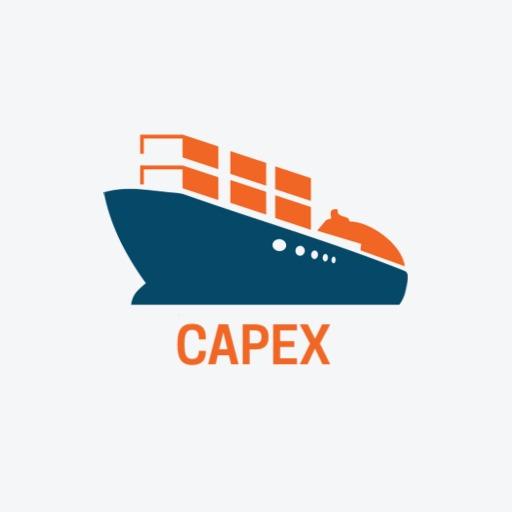 Nautical Blue Cargo Ship Design for Shipping Company Logo Template