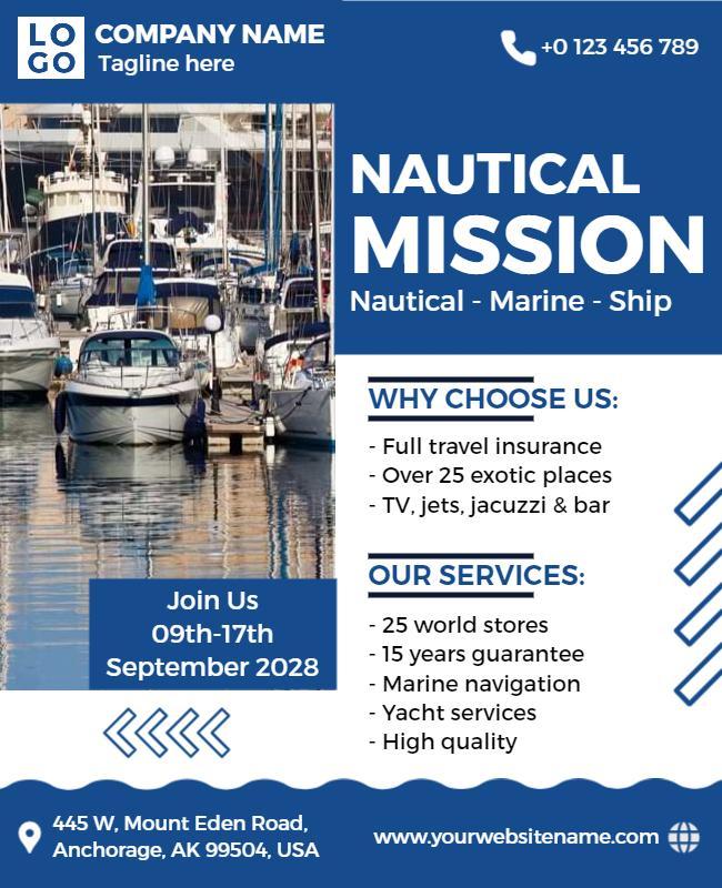 Nautical Mission Marine Adventure Flyer Template