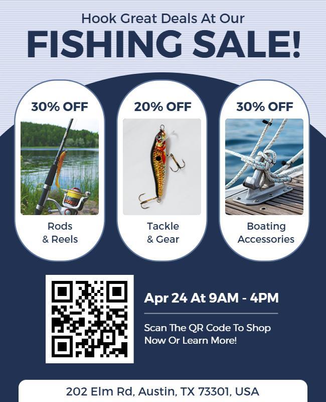 Nautical Theme Fishing Sale Discount Flyer Template