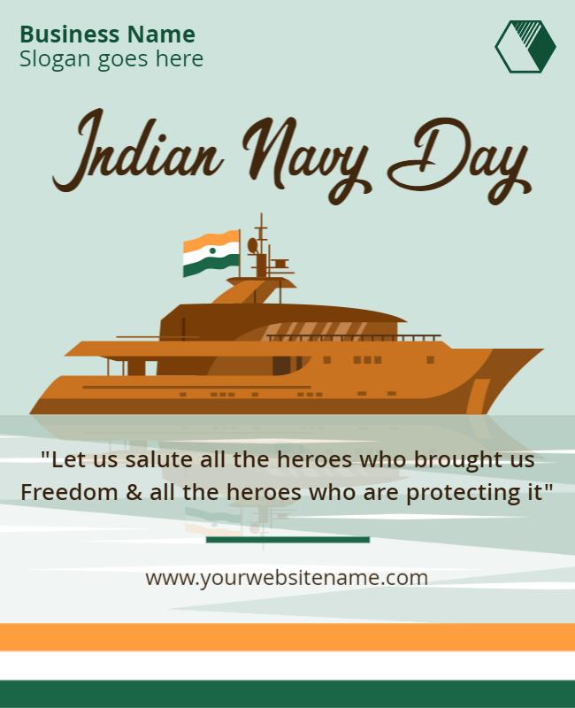 Nautical Themed Indian Navy Day Celebration Poster Template
