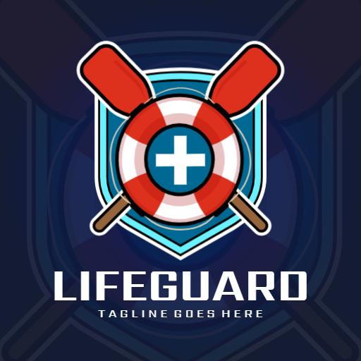 Nautical-Themed Lifeguard Design with Life Ring Logo Template