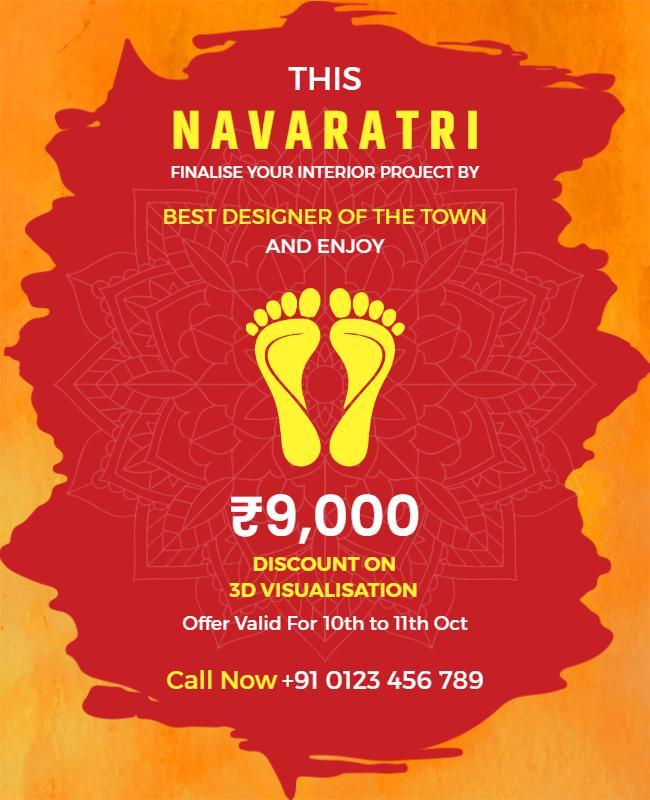 Navaratri Interior Design Discount Flyer Template