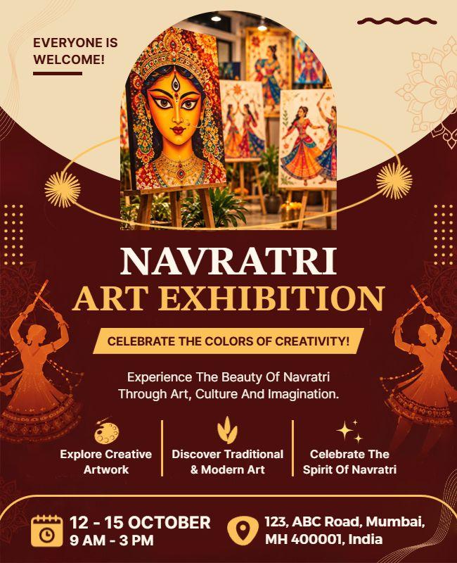 Navratri Art Exhibition and Cultural Celebration Flyer Template