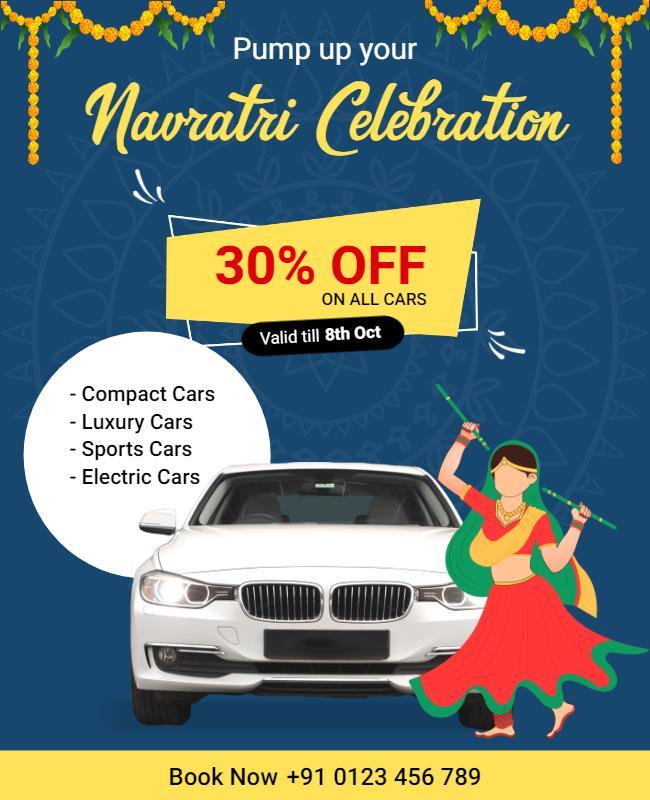 Navratri Car Sale Celebration Flyer Template