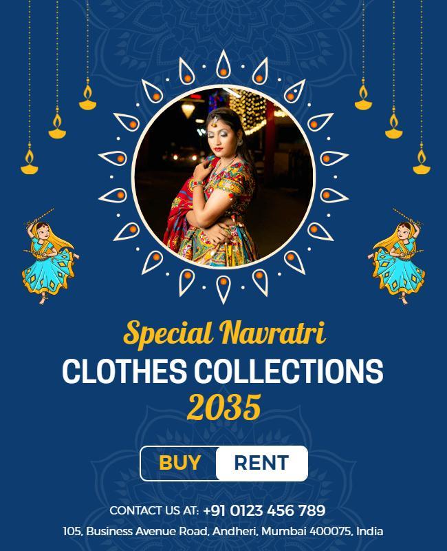 Navratri Clothes Collection Promotional Flyer Template