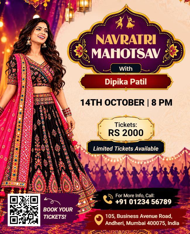 Navratri Festival Celebration Event Flyer Template