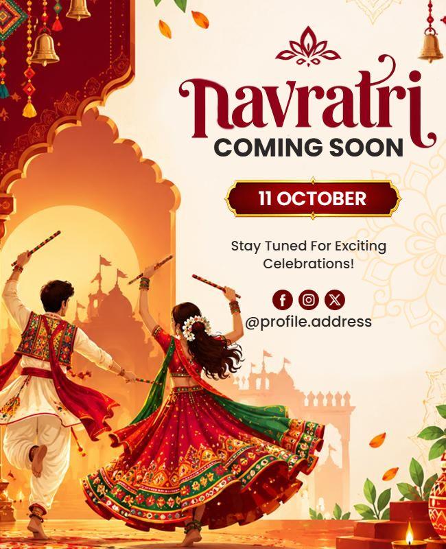 Navratri Festival Coming Soon Event Flyer Template