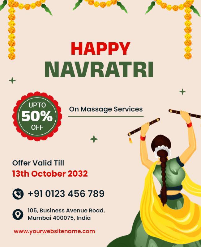 Navratri Festival Discount Offer Flyer Template