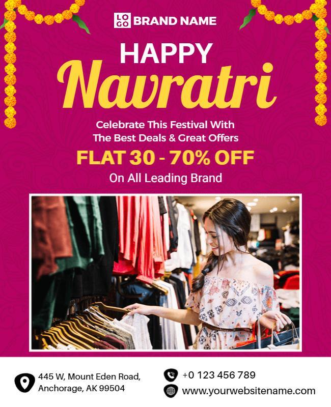 Vibrant Pink Navratri Festival Shopping Sale Flyer Template