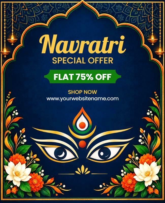 Navratri Festival Special Offer Poster Template