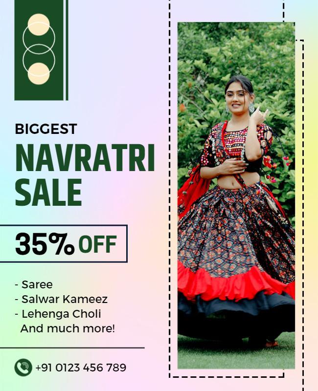 Navratri Sale Discount Clothing Flyer Template