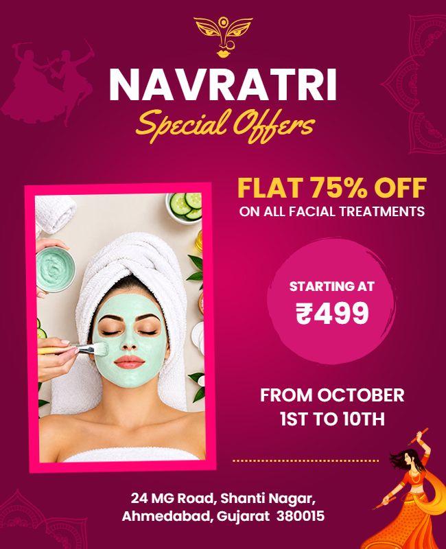Navratri Special Beauty Offer Poster Template