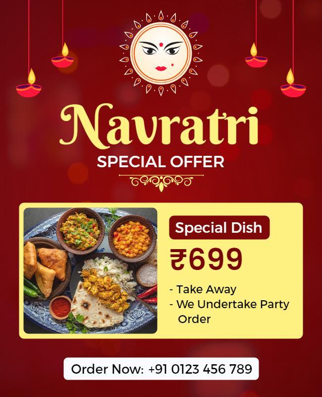 Navratri Special Offer Food Flyer Template