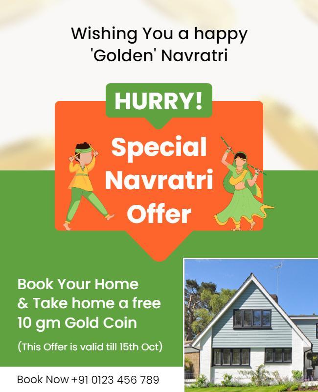 Navratri Special Real Estate Promotion Flyer Template