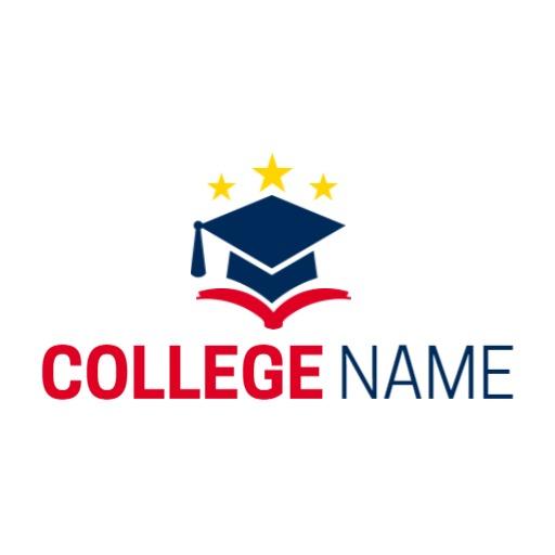 Navy Blue Graduation Cap Design Symbolizing School Logo Template