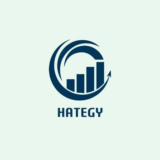 Navy Blue Graph Showing Growth for Company Logo Template