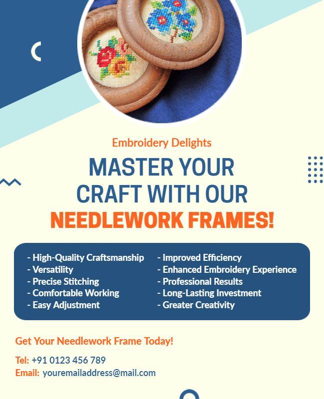 Needlework Frames Craft Promotion Flyer Template