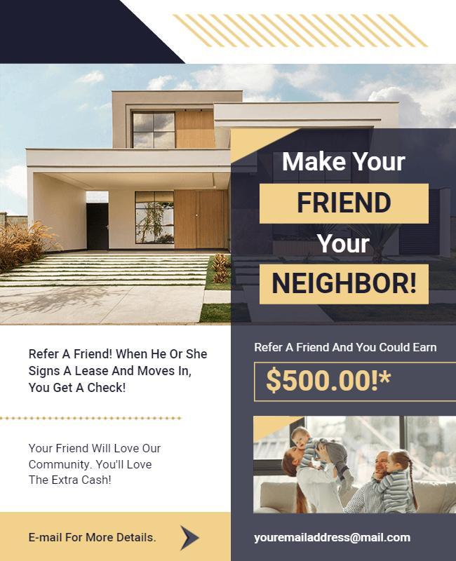 Neighbor Referral Incentive Program Flyer Template