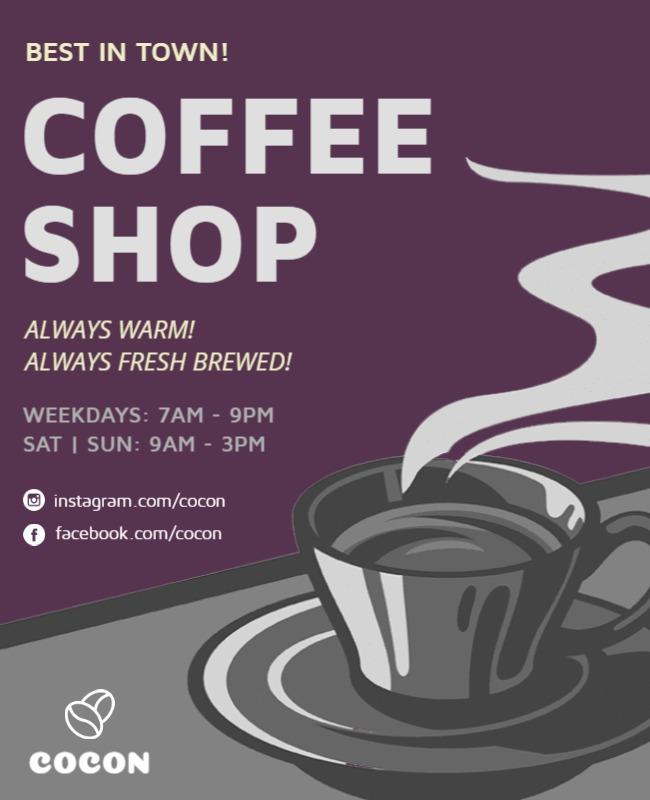 Neighborhood Coffee Shop Promotion Flyer Template