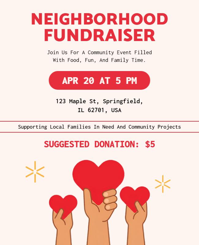 Neighborhood Fundraiser Flyer Template
