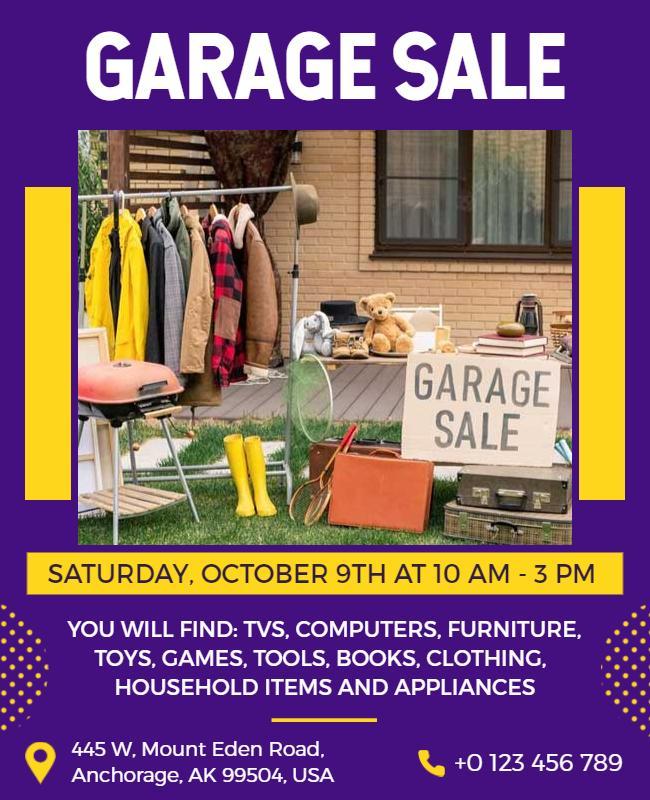 Neighborhood Garage Sale Event Flyer Template