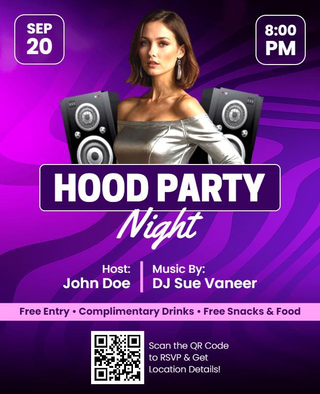 Neighborhood Party Night Celebration Flyer Template
