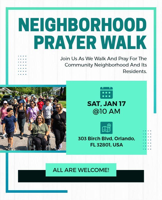 Neighborhood Prayer Walk Event Flyer Template