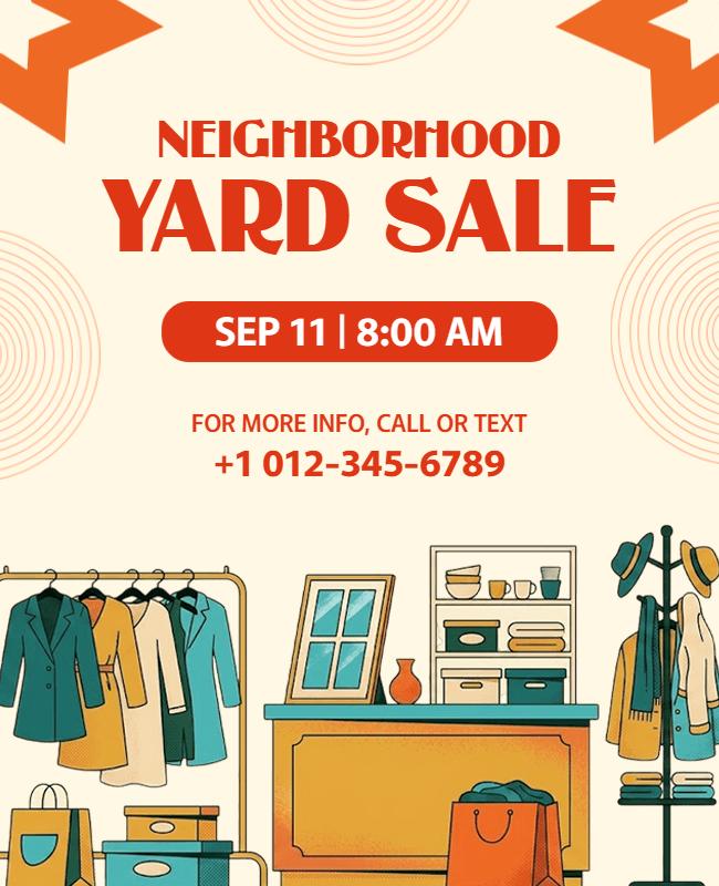 Neighborhood Yard Sale Event Poster Template