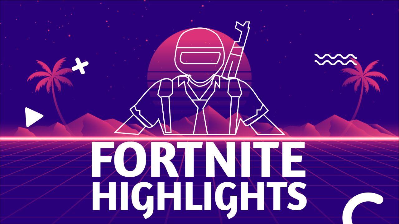 Neon Fortnite Highlights Action Gaming YouTube Thumbnail Template