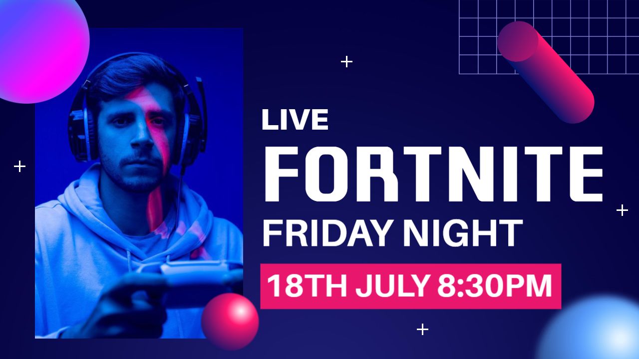 Neon Fortnite Live Stream Gaming YouTube Thumbnail Template