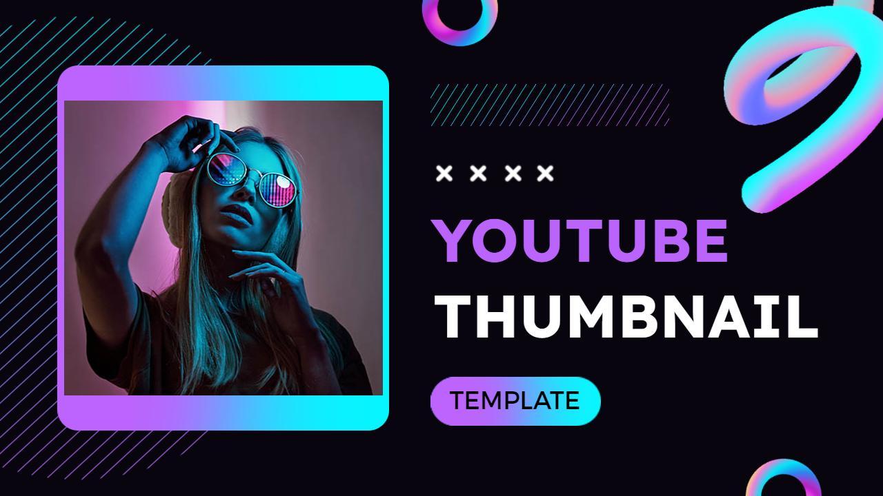 Neon Glow Abstract Art Trend YouTube Thumbnail Template