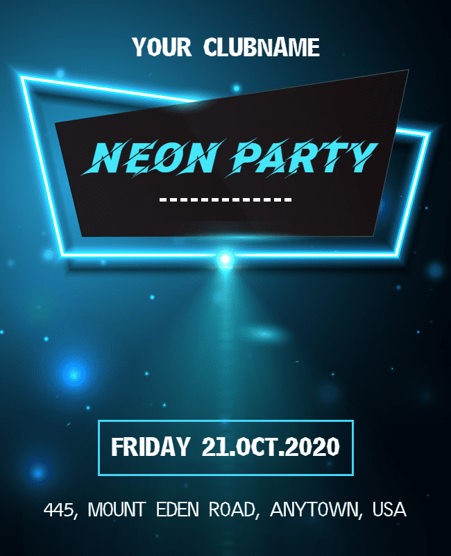 Neon Nightclub Event Party Flyer Template