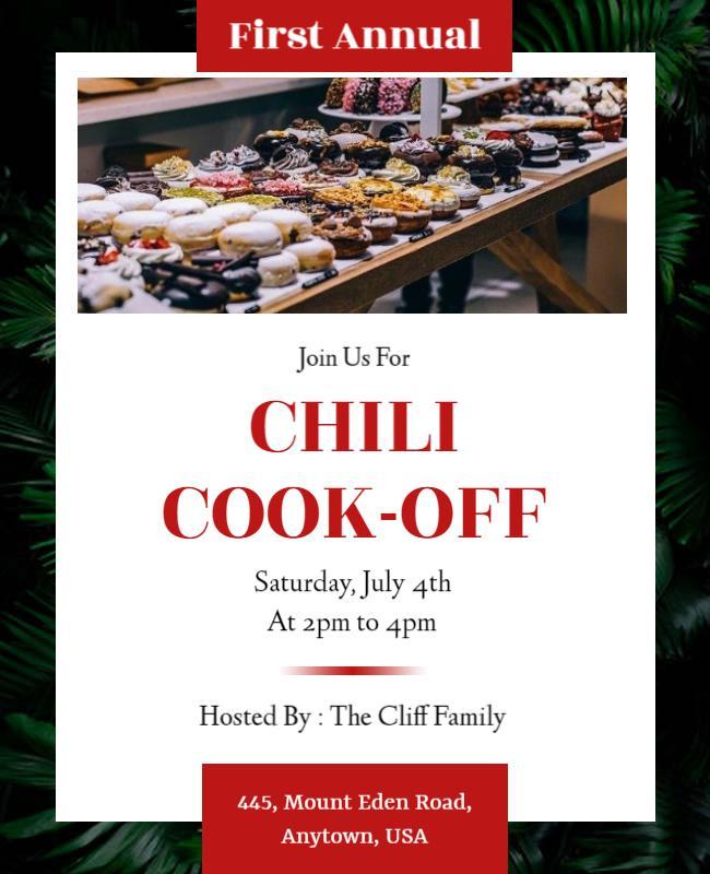 Nero and Deep Fir Chili Cook Off Flyer Template