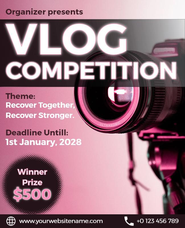 Nero and Gondola Vlog Competition Flyer Template