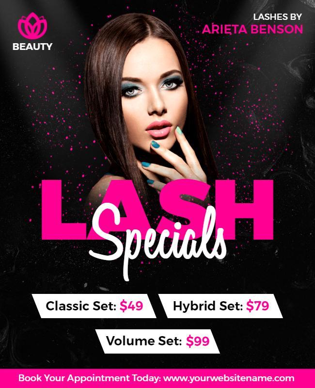 Nero and Rose Eye Lash Beauty Flyer Template