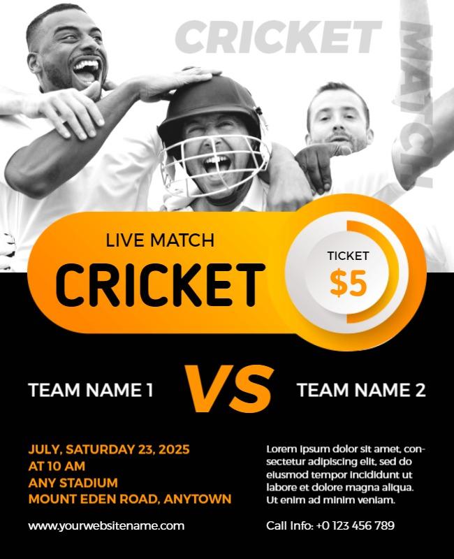 Nero Cricket Flyer Template