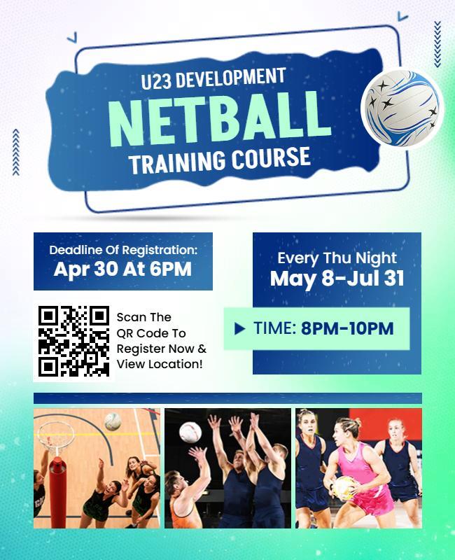 Netball Training Event Information Flyer Template