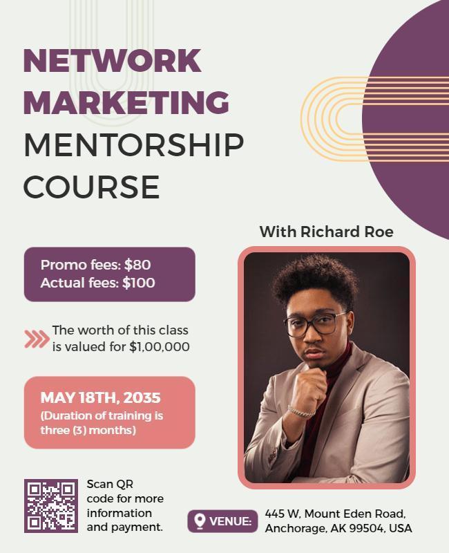 Network Marketing Mentorship Course Flyer Template