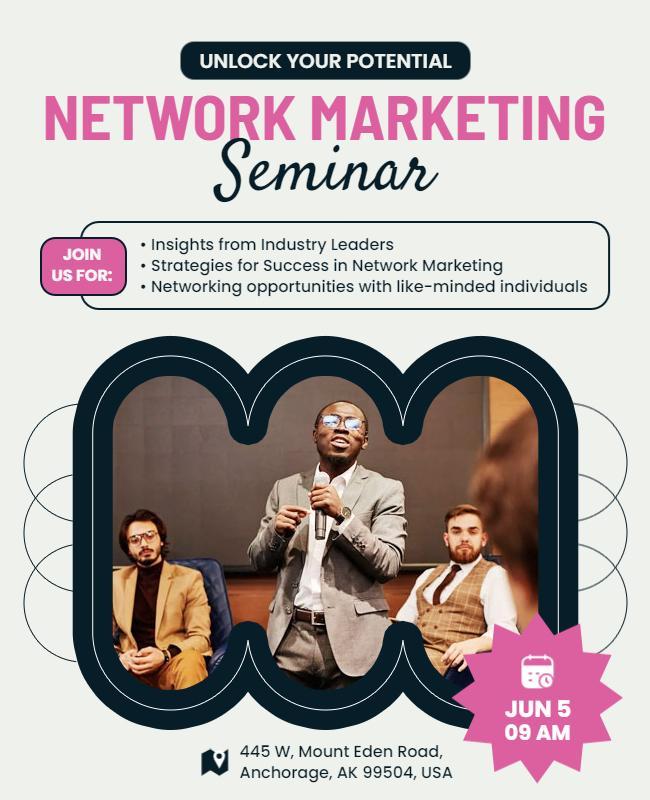 Network Marketing Seminar Promotional Flyer Template