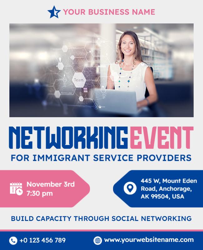 Networking Event for Immigrant Service Providers Flyer Template