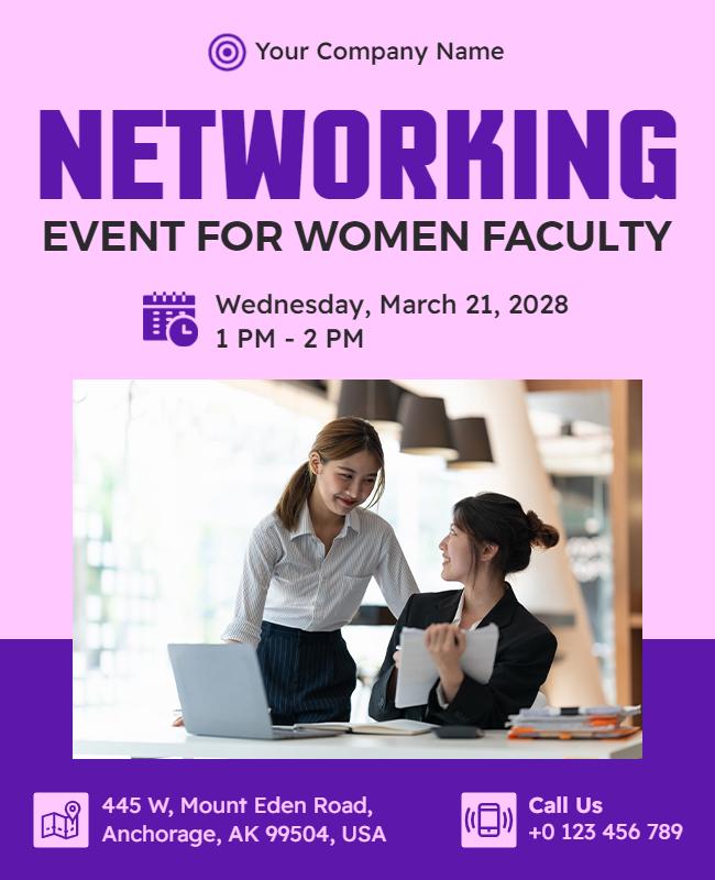 Networking Event for Women Faculty Flyer Template