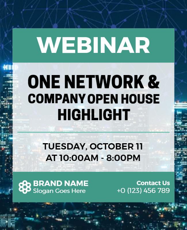 Networking Webinar and Company Open House Flyer Template