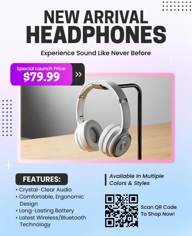 New Arrival Headphones Showcase Flyer Template