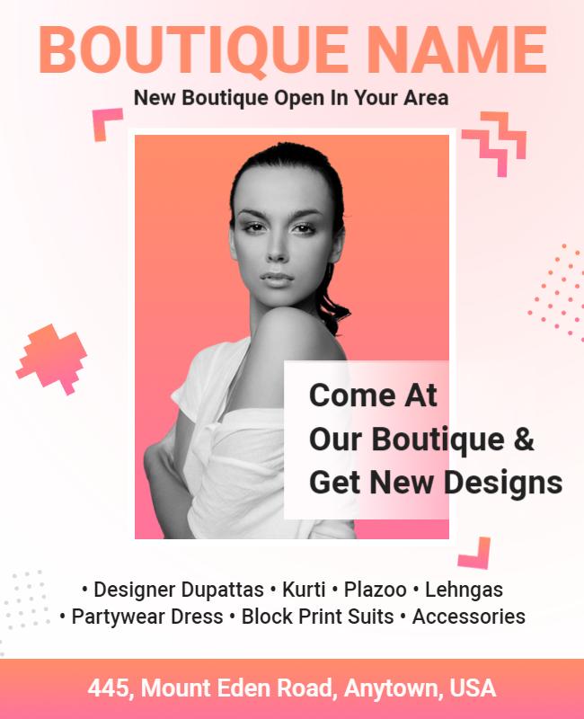 New Boutique Fashion Collection Announcement Flyer Template