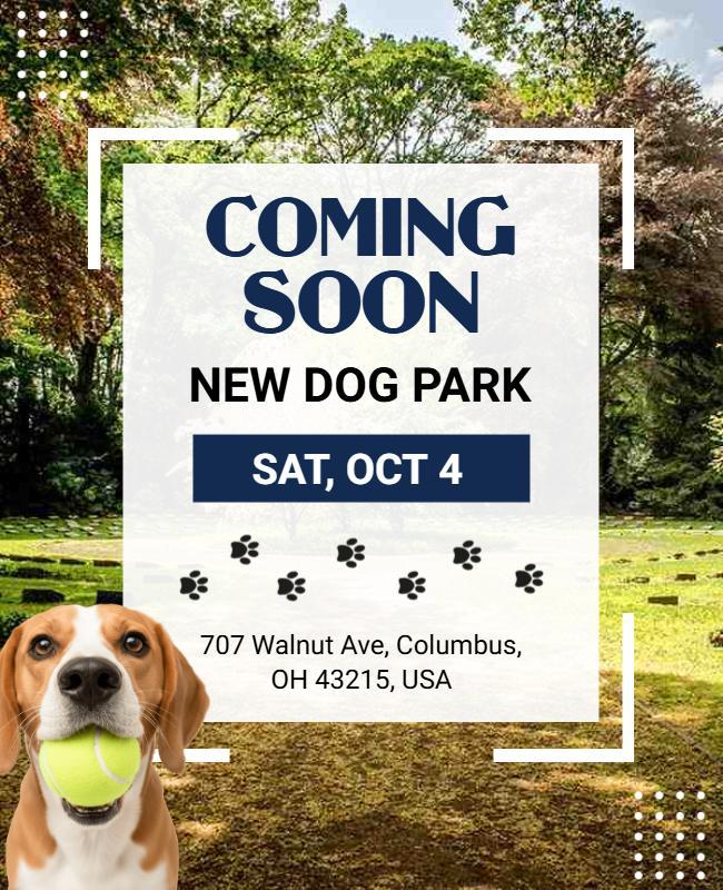 New Dog Park Coming Soon Flyer Template