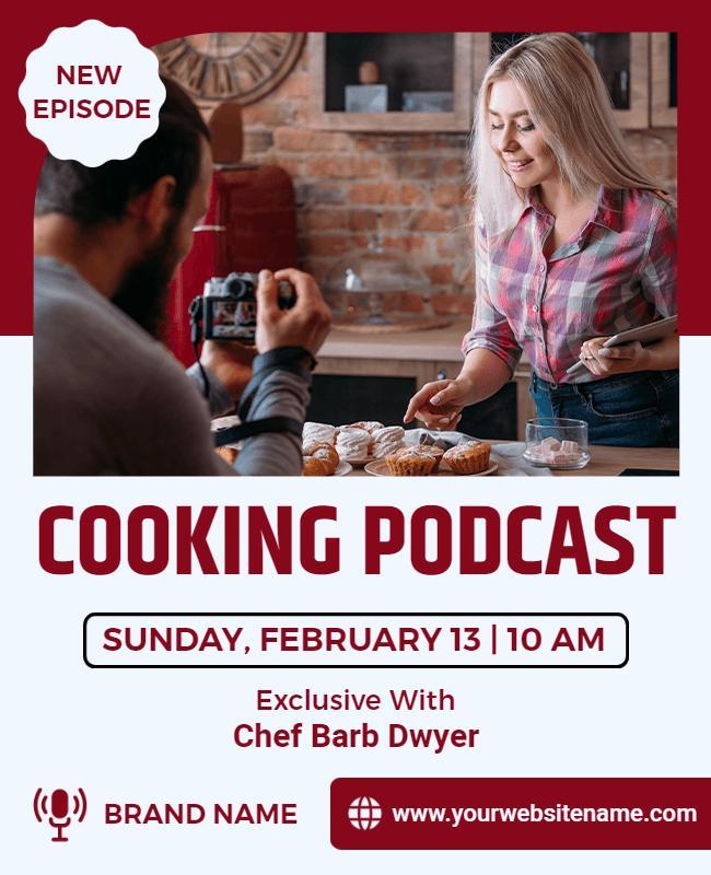 New Episode Cooking Podcast Flyer Template