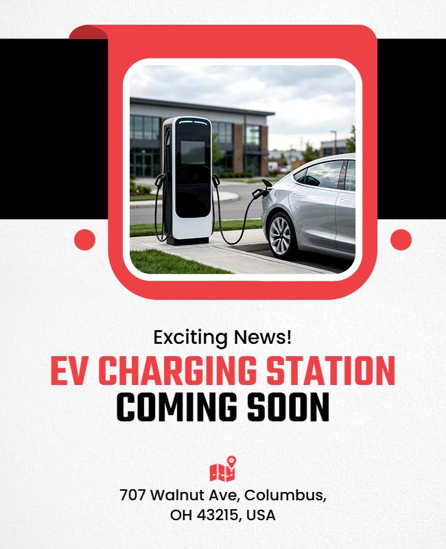 New EV Charging Station Coming Soon Poster Template